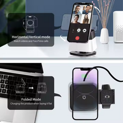 4 in 1 Foldable Wireless Charger Stand Magnetic Multifuncion Station With LED Night Light 15W Fast Charging