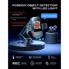 Wireless Car Charger, 15W Fast Charging Auto Clamping