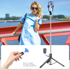 F15 with Wireless Remote 68 Inch Selfie Stick Phone Desktop Stand Tripod for Iphone Android Smartphone Shooting Vlog