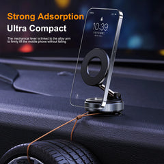 Strong Magnetic Car Phone Holder – Foldable, 360° Adjustable | Vacuum Mount for Car, Desk, Bathroom