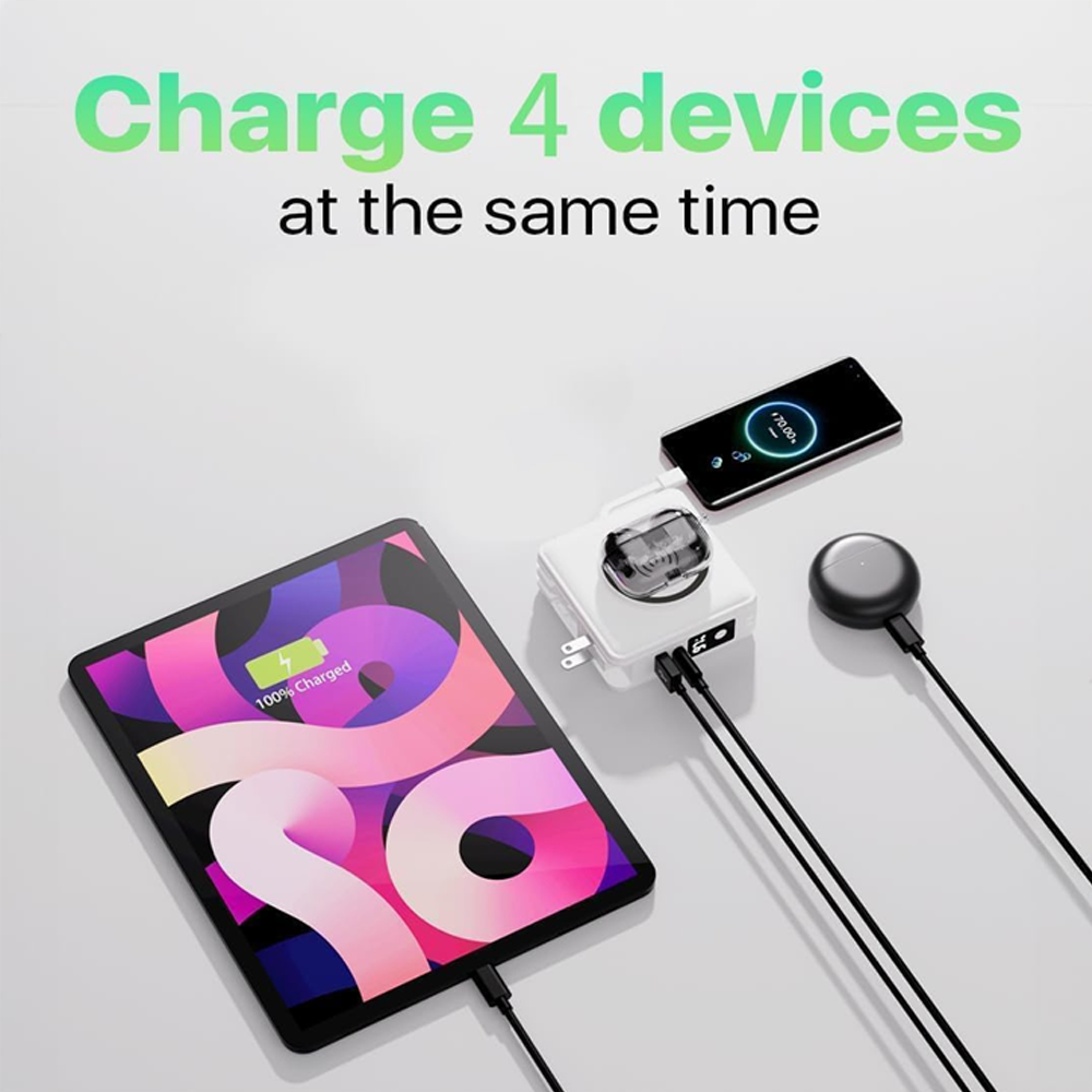 Powerpack Universal 5 in 1 Travel Power Bank - for Magsafe Battery Pack,10000mAh Power Bank with Built in Cable