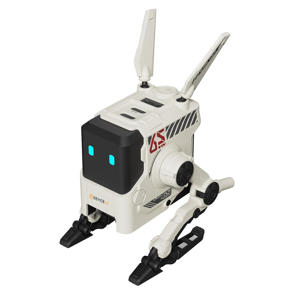 Deviceus 65W USB C Charger, Alpha65 Robot Fast GaN Charger Block, 3-Port Fast Power Adapter
