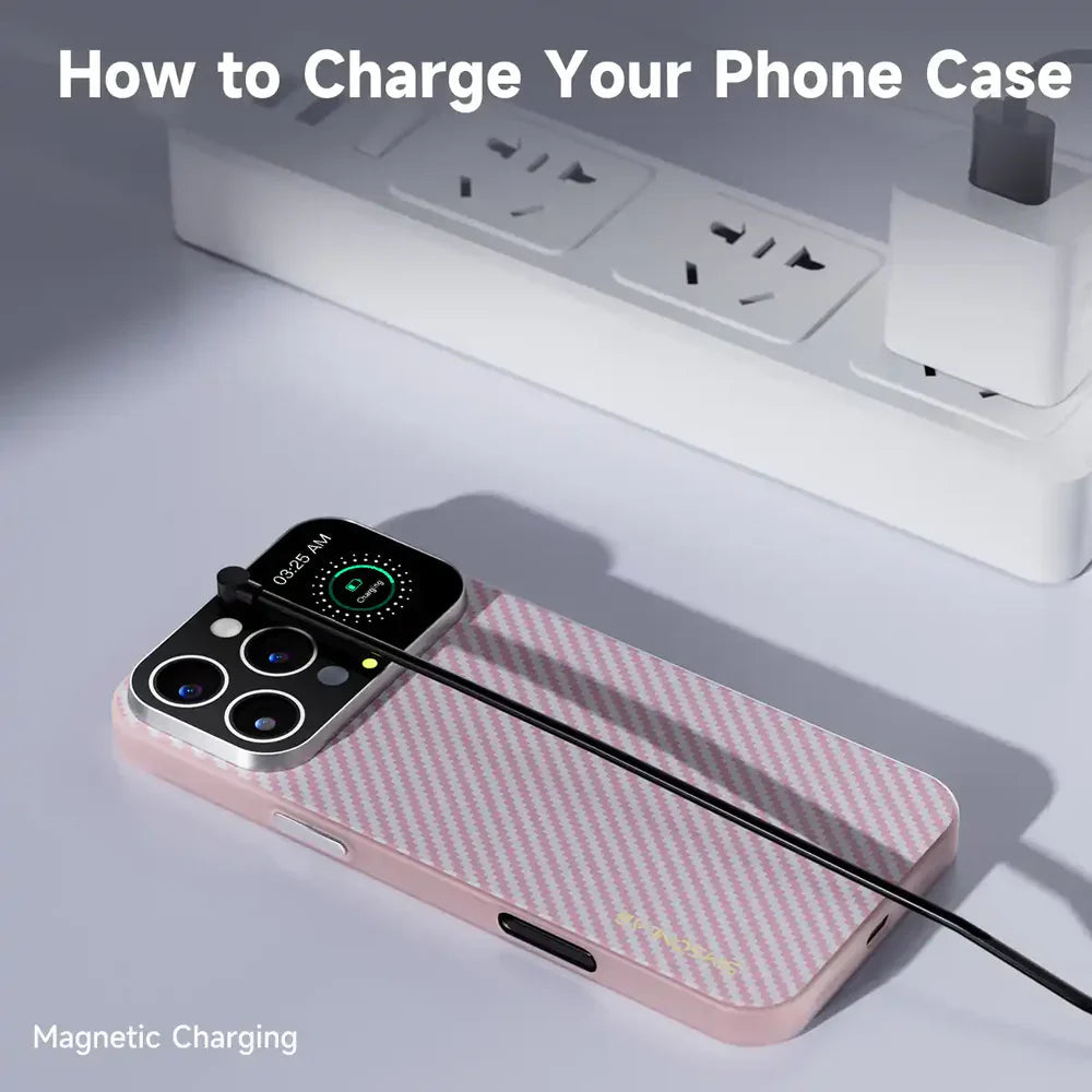 Smart Display iPhone Case with 1.83″ Screen – Selfie Preview & Custom Photo Display