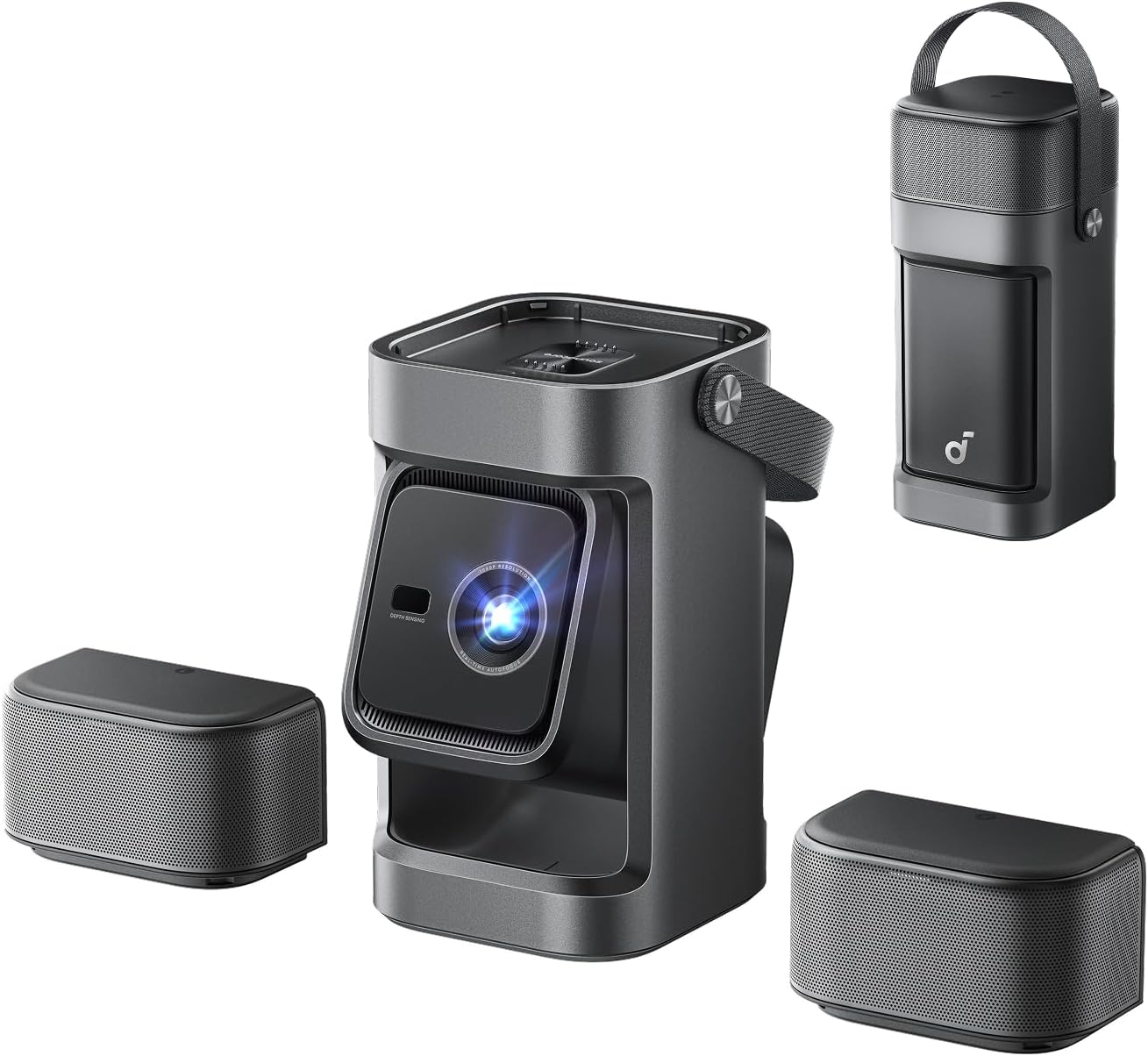Deviceus Nebula P1 Portable GTV Projector with Detachable Speakers – 1080P Dolby Audio