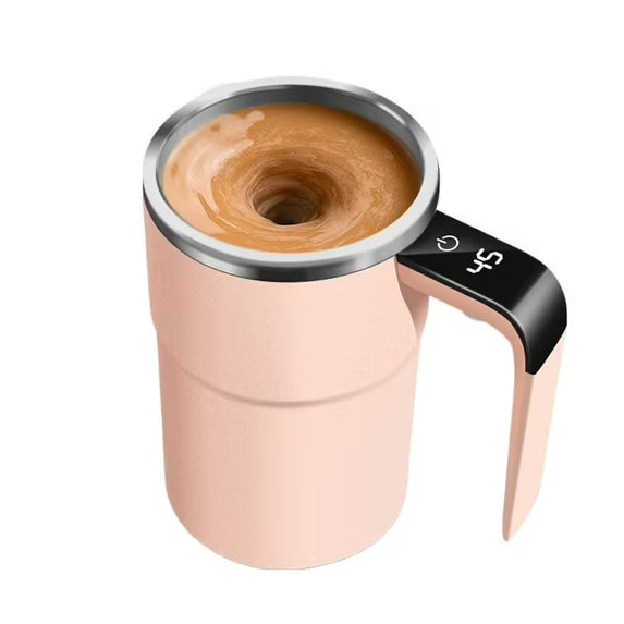 Automatic Stirring Coffee Mug with LED Temperature Display – Rechargeable Magnetic Mixer, 380ml