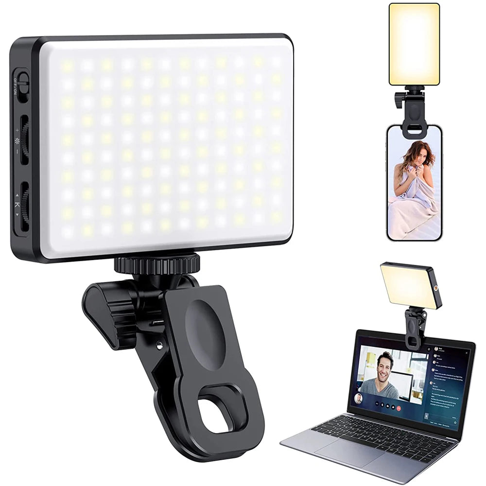 LED Selfie Light Phone Fill Light 120 LED 3000mAh Rechargeable Portable Video Light for Tiktok Vlog Video Conference Selfie