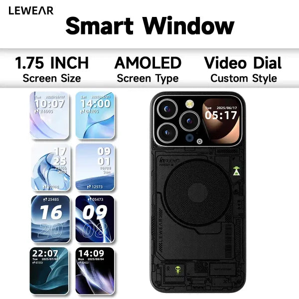 Smart Display iPhone Case with 1.83″ Screen – Selfie Preview & Custom Photo Display