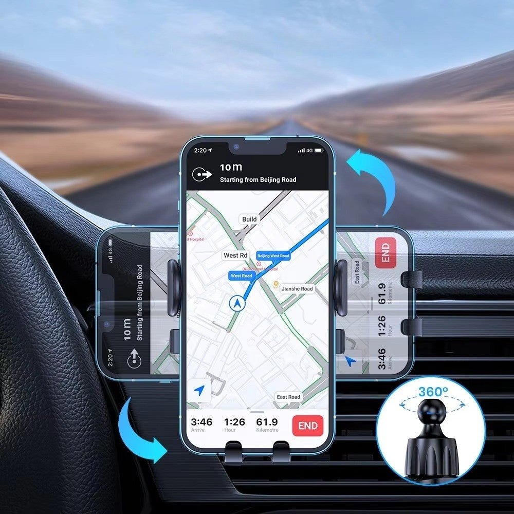Auto Locking Car Phone Holder Mount with Hook Clip