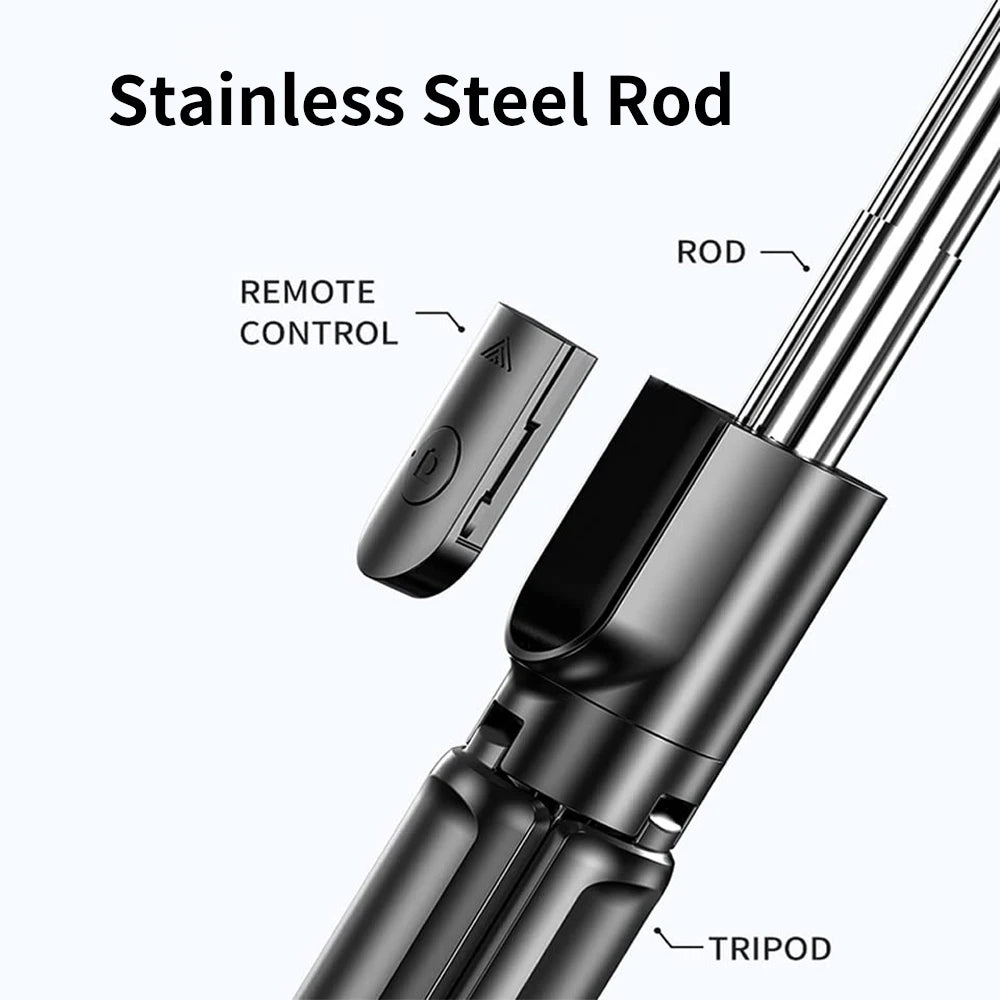 Portable Wireless Selfie Stick Extendable Tripod Stand With Bluetooth Remote for iPhone Android Vlog Live Streaming Bracket