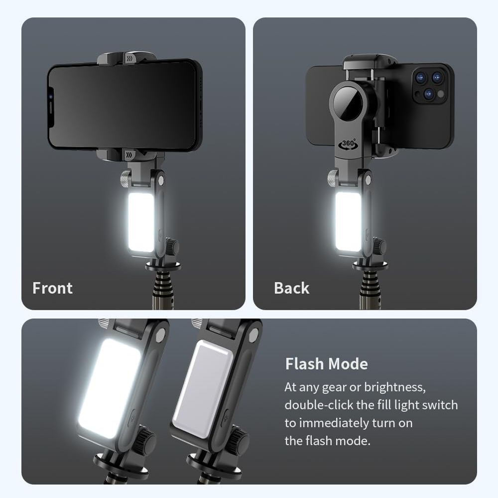 Gimbal Stabilizer for Smartphones,3-Axis Stabilizer Tracking Selfie Stick with Tripod