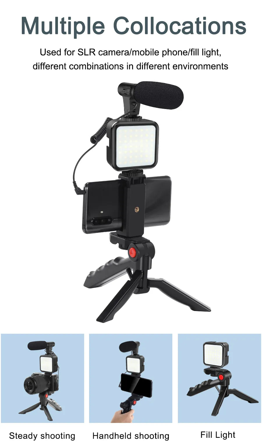 All-in-One Creator Kit – Phone Tripod, Mic & Ring Light for Pro Videos!