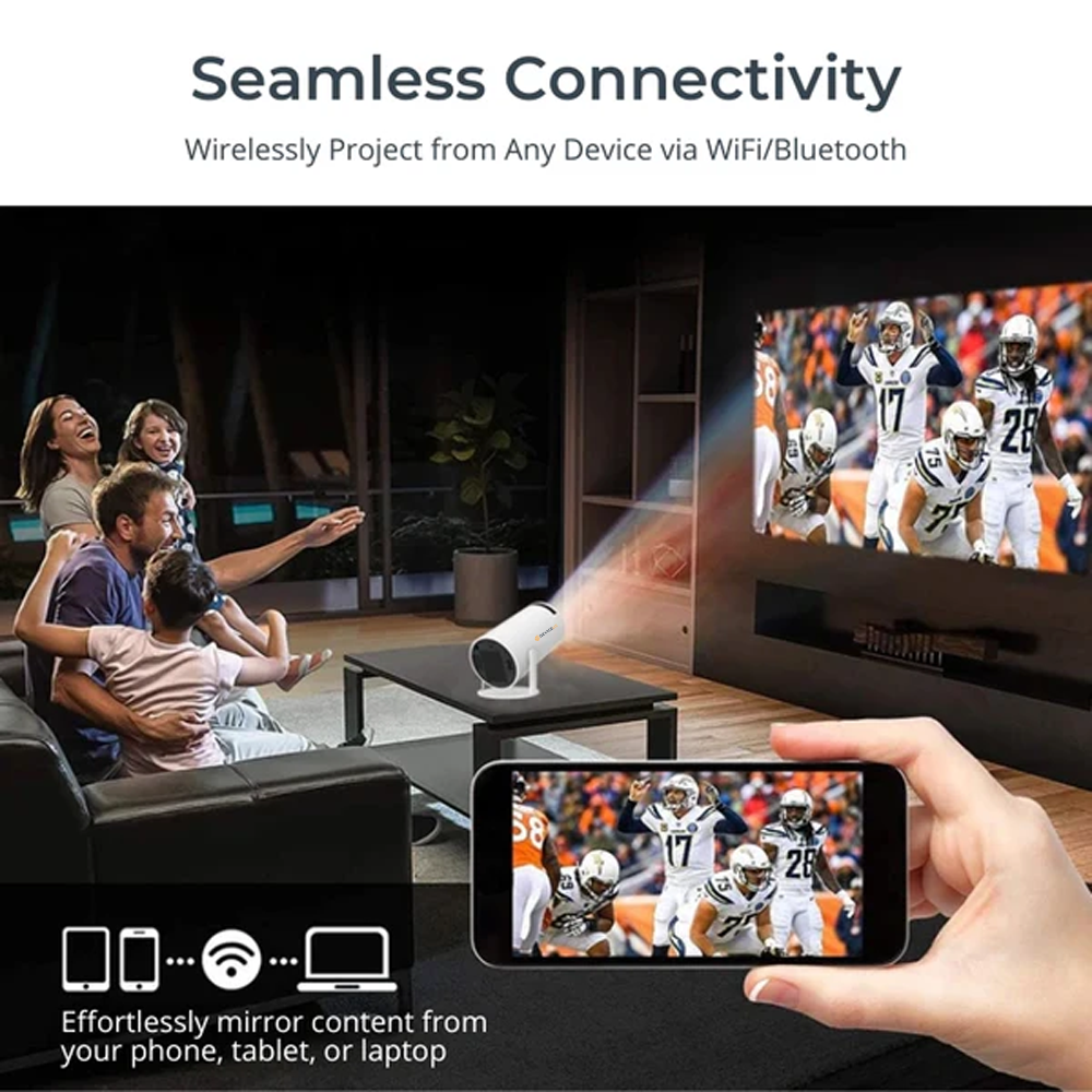 4K HD Mini Projector, Smart WiFi 2.4G/5G Android 11.0 Projector for Walls Ceilings