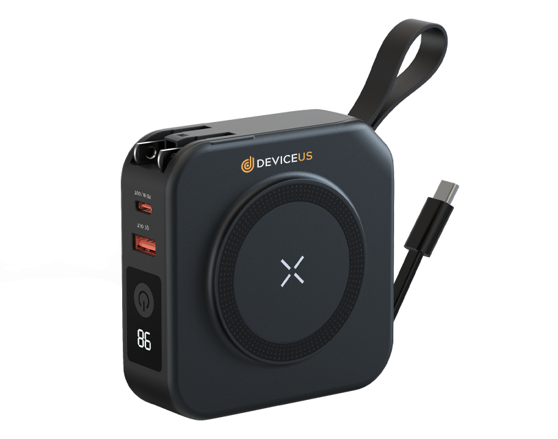 Powerpack Universal 5 in 1 Travel Power Bank - for Magsafe Battery Pack,10000mAh Power Bank with Built in Cable