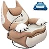 INGREM Smart Recliner with Adjustable Settings, Voice-Activated Home Theater Gaming Seat Rocker, Electric Lounge Chair Featuring USB Port ,Phone Holder and Cat Claw Armrest (Leather Orange)
