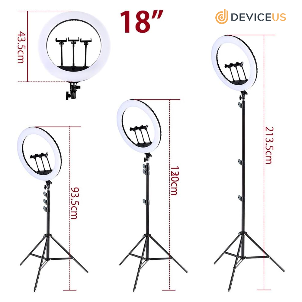 The 18 inch LED Ring Light With Adjustable Tripod Stand & wireless Remote