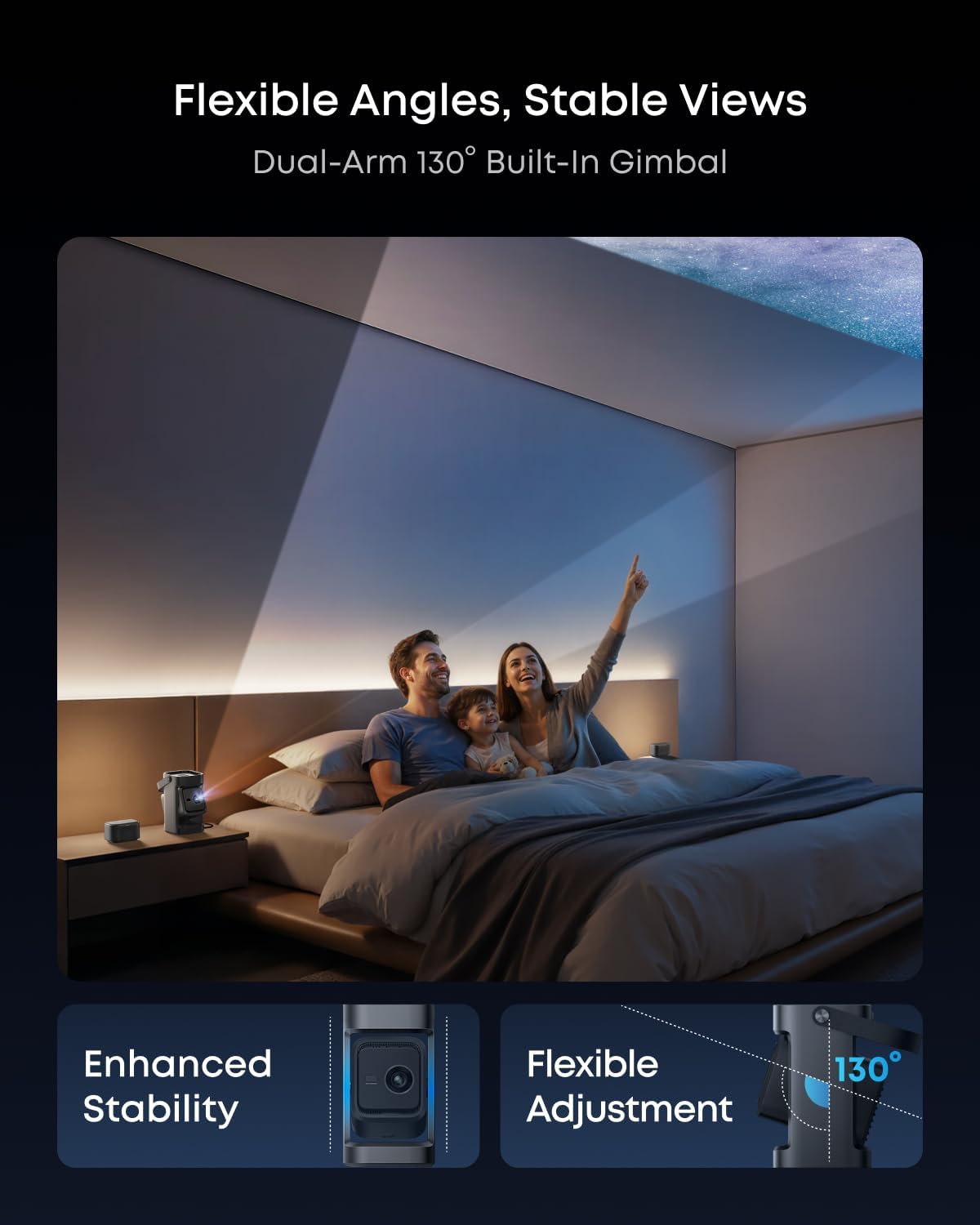 Deviceus Nebula P1 Portable GTV Projector with Detachable Speakers – 1080P Dolby Audio
