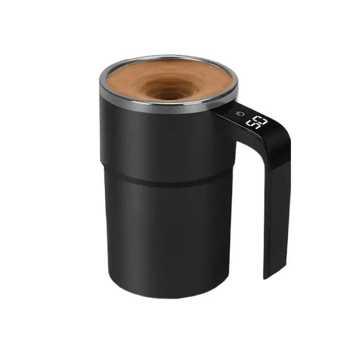 Automatic Stirring Coffee Mug with LED Temperature Display – Rechargeable Magnetic Mixer, 380ml