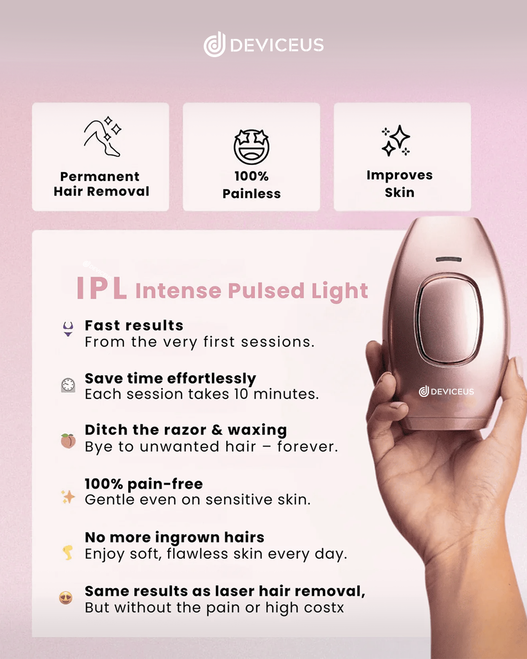SilkLux Pro – IPL Laser Hair Removal Device | Painless | Portable | Salon Results at Home