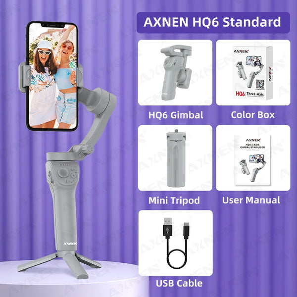 3 Axis Handheld Gimbal Stabilizer for Smartphone with Fill Light for iPhone Android Face Tracking
