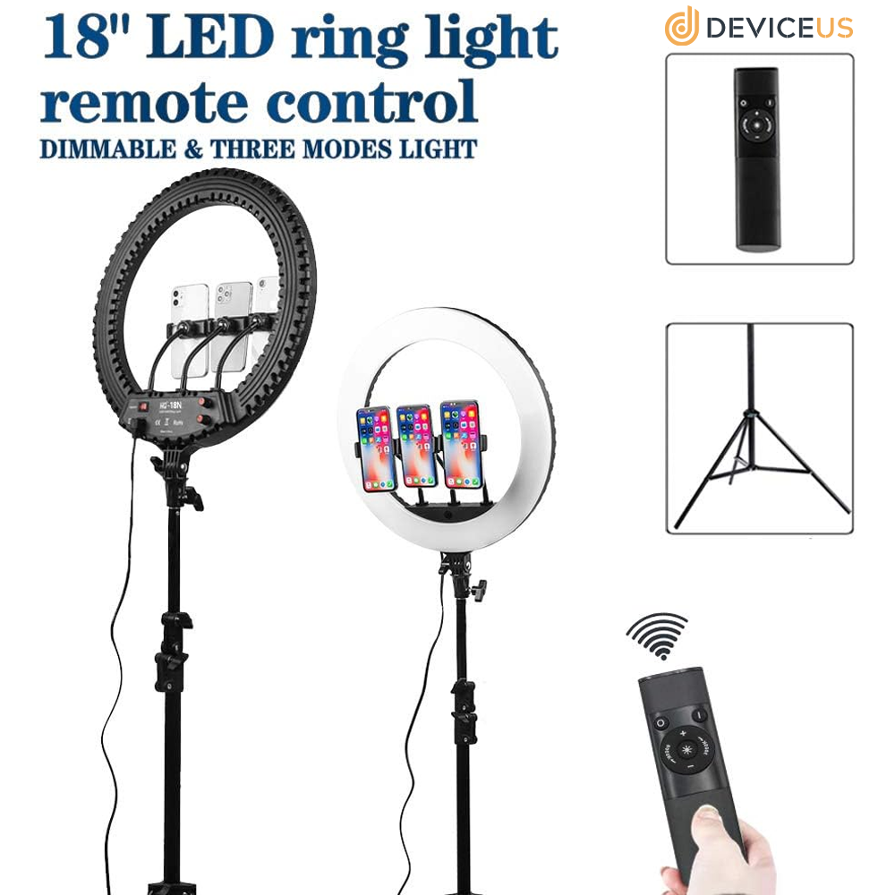 The 18 inch LED Ring Light With Adjustable Tripod Stand & wireless Remote