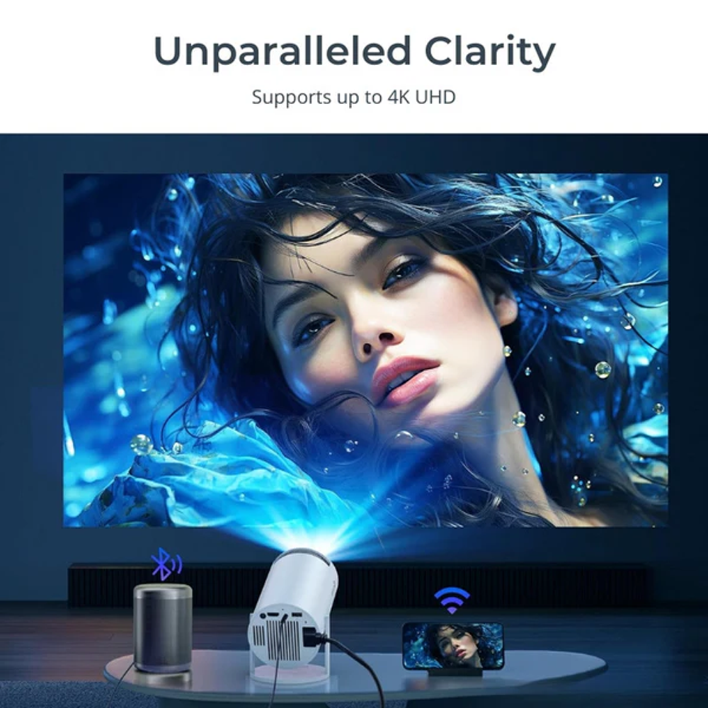 4K HD Mini Projector, Smart WiFi 2.4G/5G Android 11.0 Projector for Walls Ceilings
