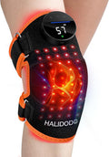 HALIDODO Red Light Therapy Knee Brace, Knee Massager with 4 Vibration Areas, Rechargeable Controller, 660nm & 850nm Red Light Therapy Heated Device for Knee/Joint/Elbow/Shoulder