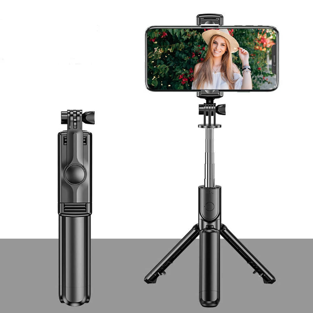 Portable Wireless Selfie Stick Extendable Tripod Stand With Bluetooth Remote for iPhone Android Vlog Live Streaming Bracket