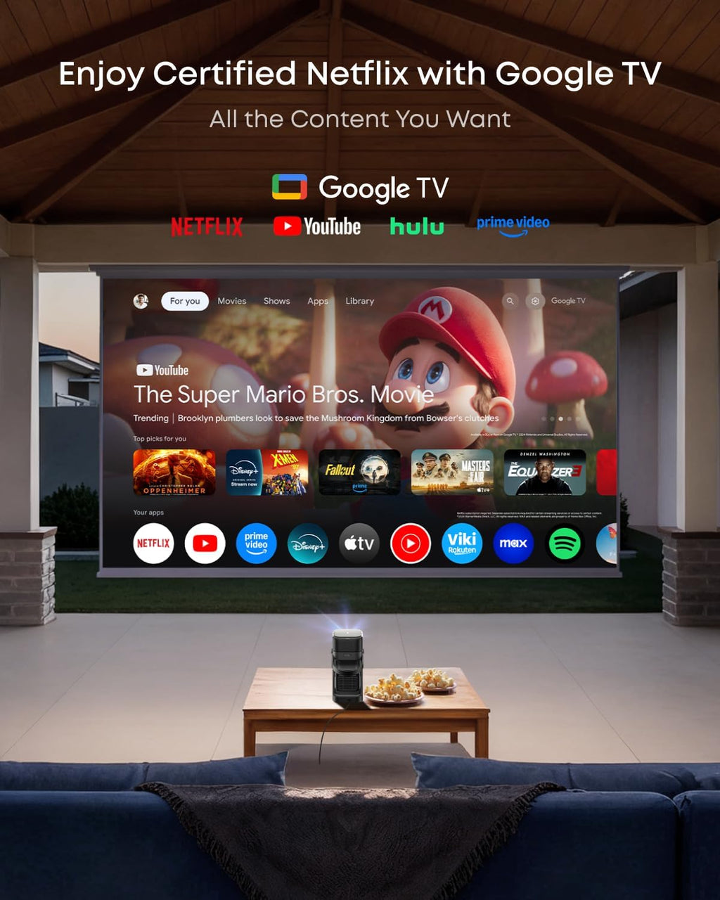 Deviceus Nebula P1 Portable GTV Projector with Detachable Speakers – 1080P Dolby Audio