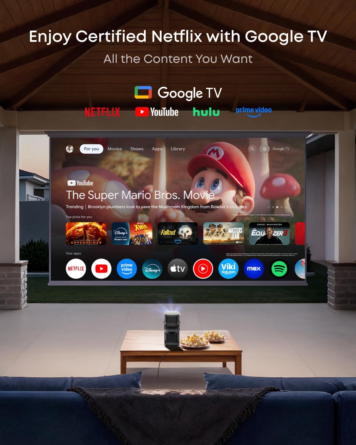 Deviceus Nebula P1 Portable GTV Projector with Detachable Speakers – 1080P Dolby Audio