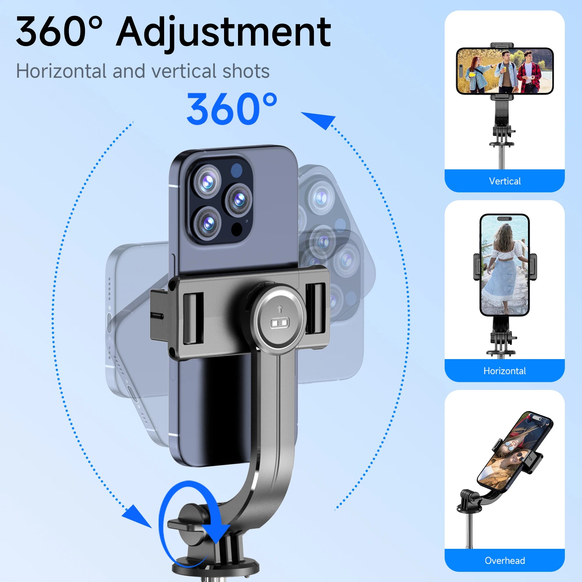 F15 with Wireless Remote 68 Inch Selfie Stick Phone Desktop Stand Tripod for Iphone Android Smartphone Shooting Vlog
