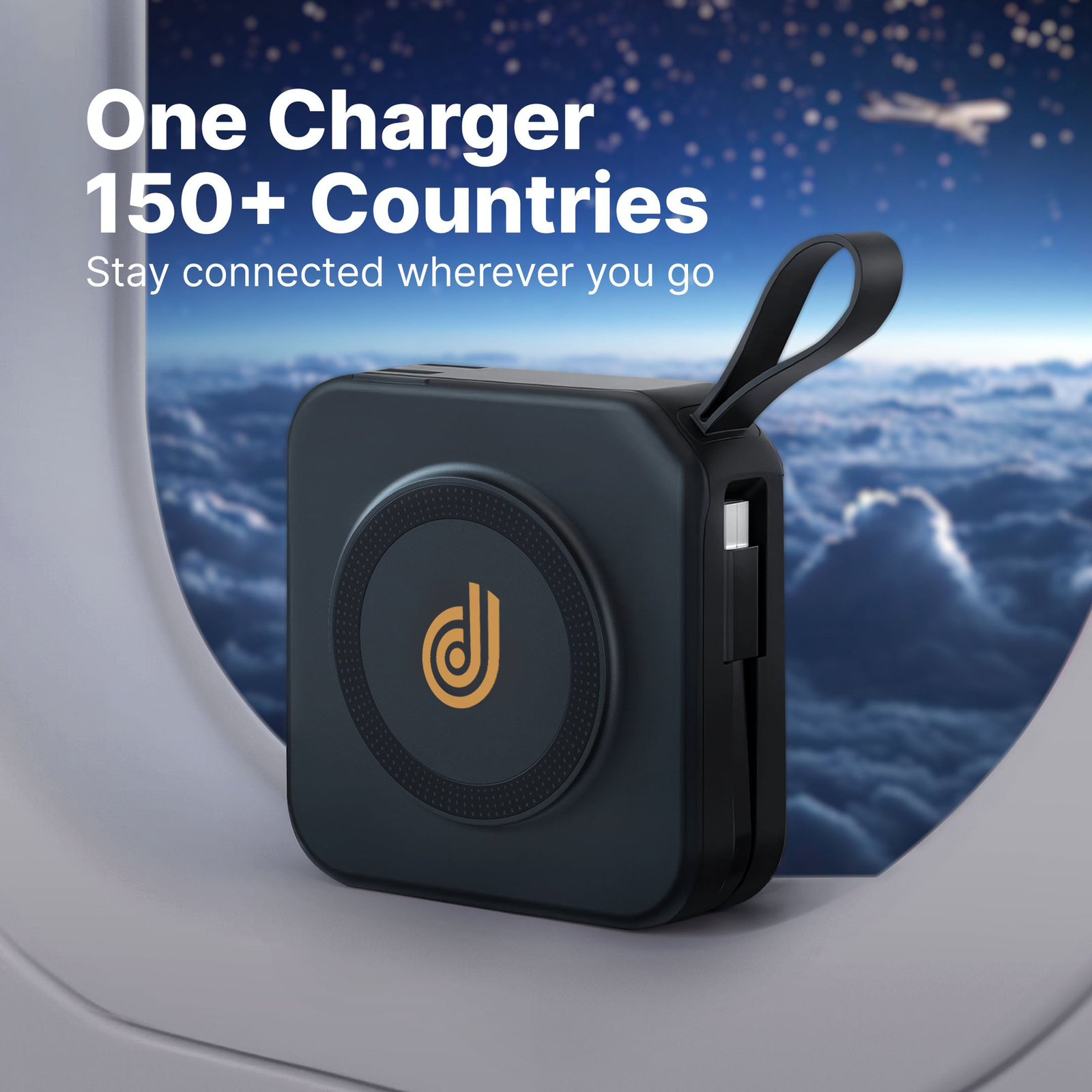 Powerpack Universal 5 in 1 Travel Power Bank - for Magsafe Battery Pack,10000mAh Power Bank with Built in Cable