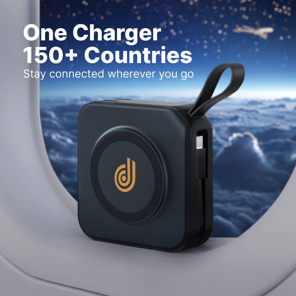 Powerpack Universal 5 in 1 Travel Power Bank - for Magsafe Battery Pack,10000mAh Power Bank with Built in Cable