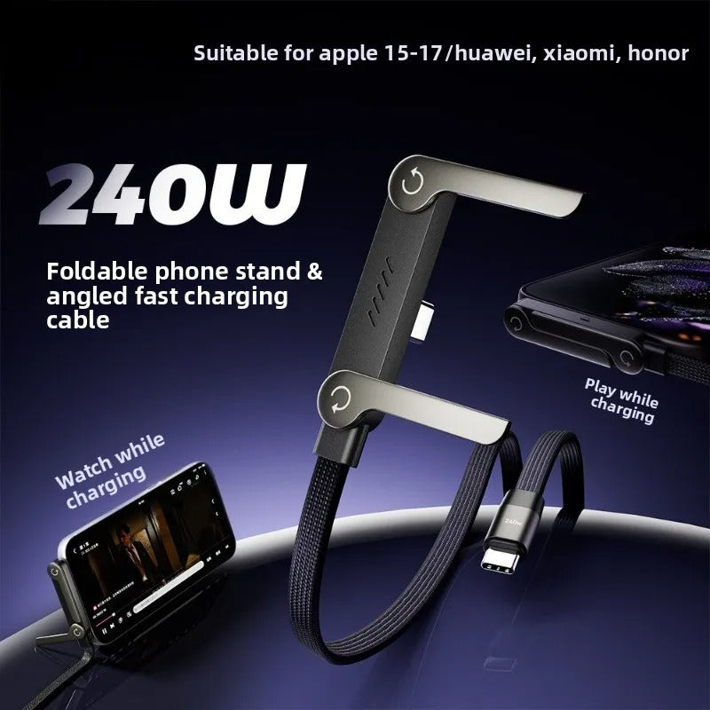 High-Power 240W Charging Cable with Gaming Holder Attachment