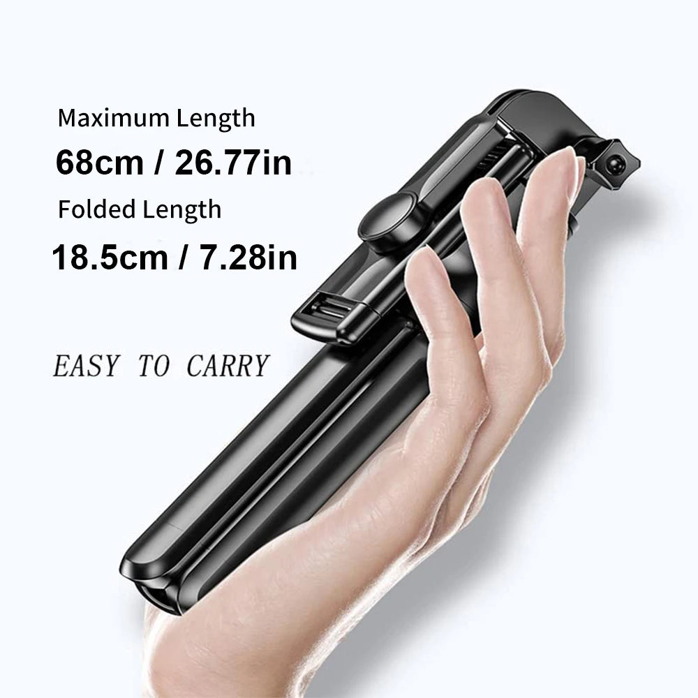 Portable Wireless Selfie Stick Extendable Tripod Stand With Bluetooth Remote for iPhone Android Vlog Live Streaming Bracket