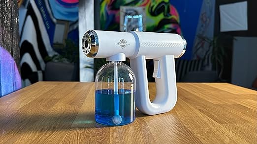 The Original Disinfectant Fogger Machine - Professional Sanitizer Sprayer - ULV Atomizer & Nano Steam Gun – Rechargeable Barber Spray Gun with Blue Light V2