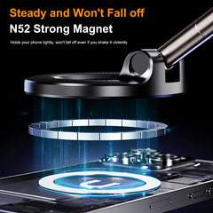 Strong Magnetic Car Phone Holder – Foldable, 360° Adjustable | Vacuum Mount for Car, Desk, Bathroom