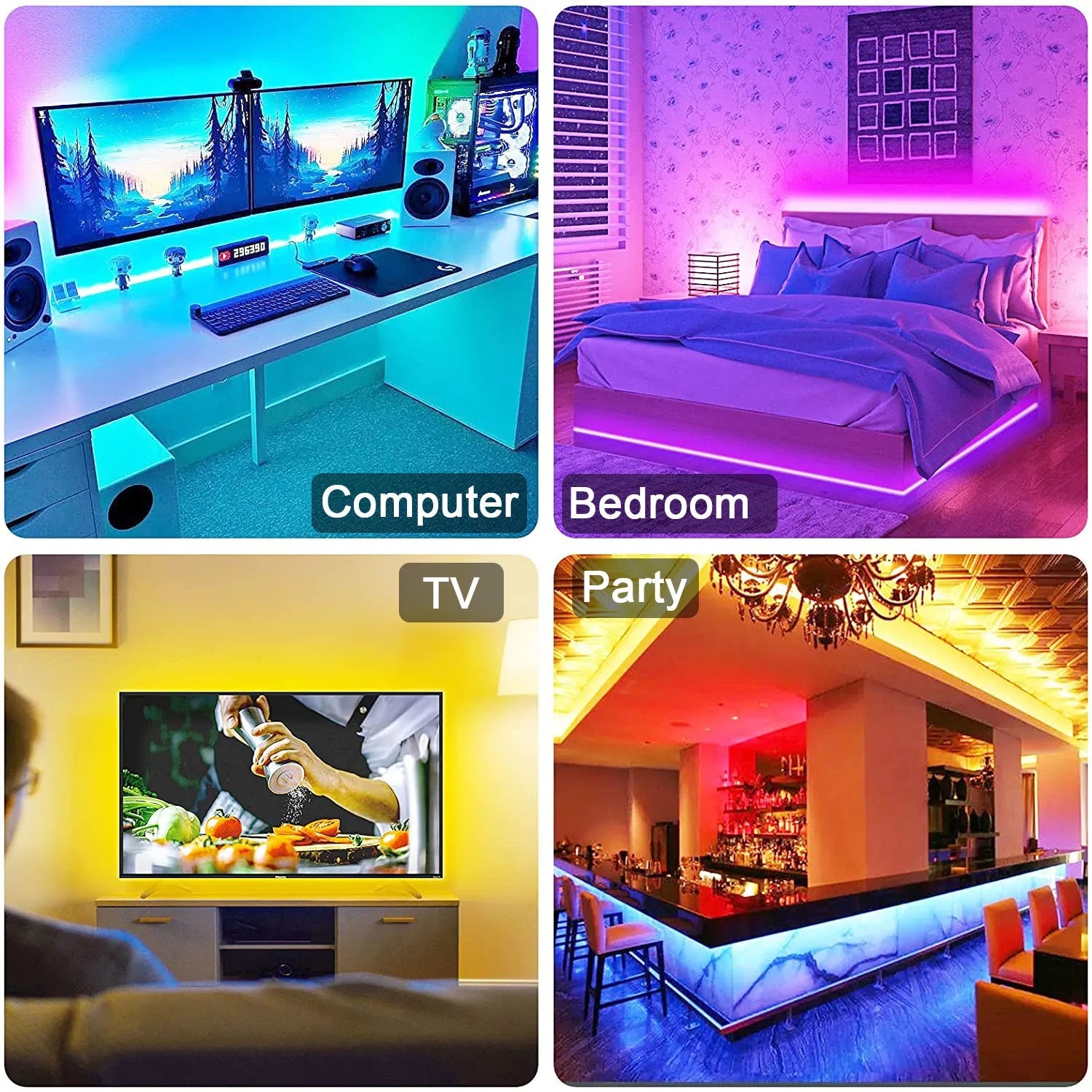 TV Backlight LED Strip Light RGB 5050 Bluetooth App Control
