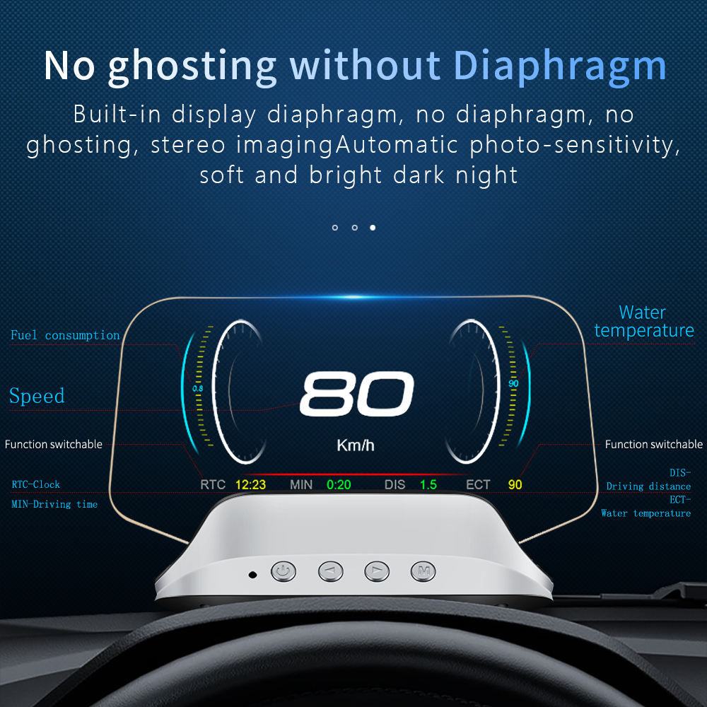 Deviceus C3 Smart Car HUD 2025 – LCD Head-Up Display with GPS, OBD2, and Safety Alerts