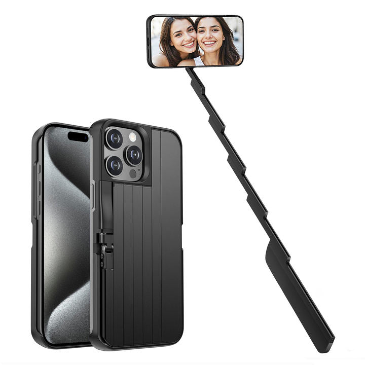 Applicable to iphone 16 Pro Max Phone case Selfie Stick Bluetooth Three-in-one Portable Selfie Stick Mobile Phone Selfie Stick