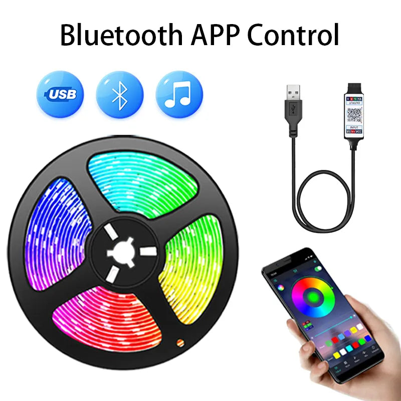 TV Backlight LED Strip Light RGB 5050 Bluetooth App Control
