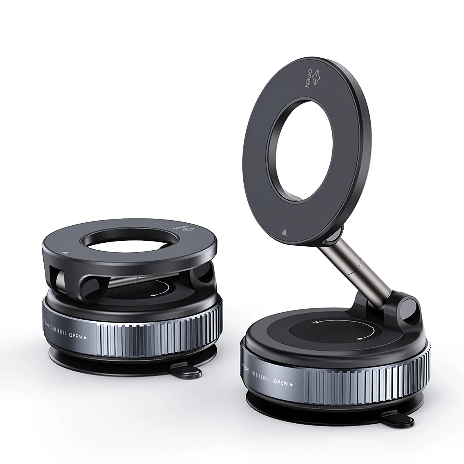 Strong Magnetic Car Phone Holder – Foldable, 360° Adjustable | Vacuum Mount for Car, Desk, Bathroom