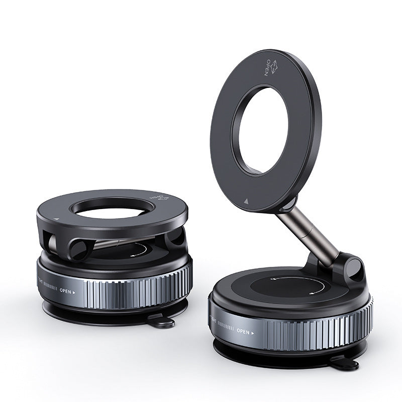 Strong Magnetic Car Phone Holder – Foldable, 360° Adjustable | Vacuum Mount for Car, Desk, Bathroom