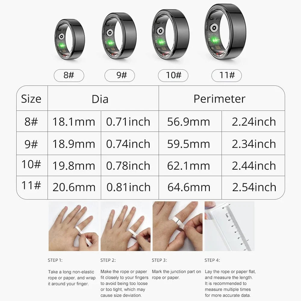 TitanX Pro Smart Ring – Titanium Health & Fitness Tracker | Waterproof | Multi-Sport Modes
