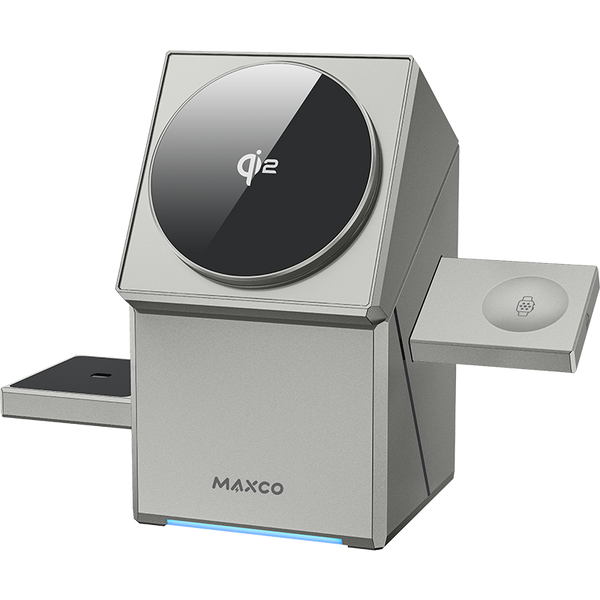 3-in-1 Wireless Charging Dock with Auto-Rotation | Fast Charging Station for iPhone, AirPods & Apple Watch