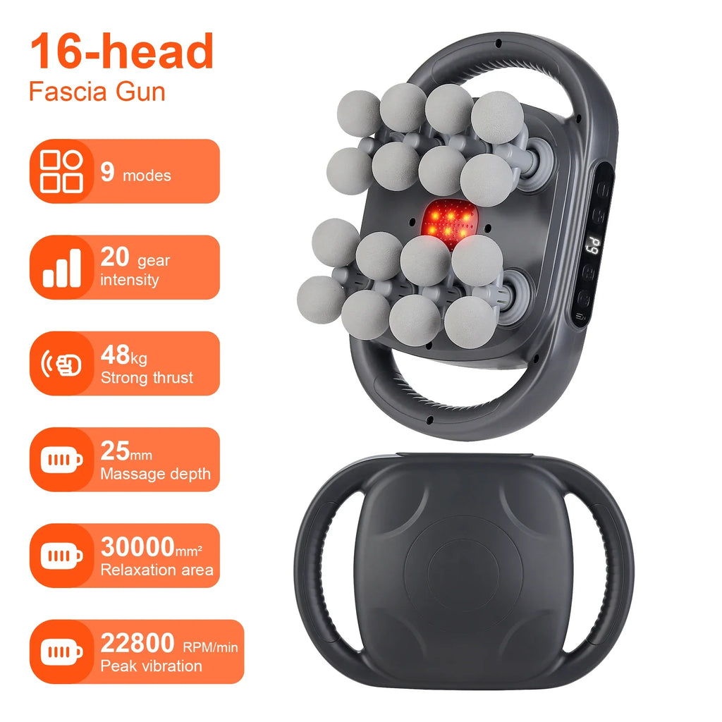 DeepStrike™ Massage Gun: 16 Heads, Full-Body Bliss 💆