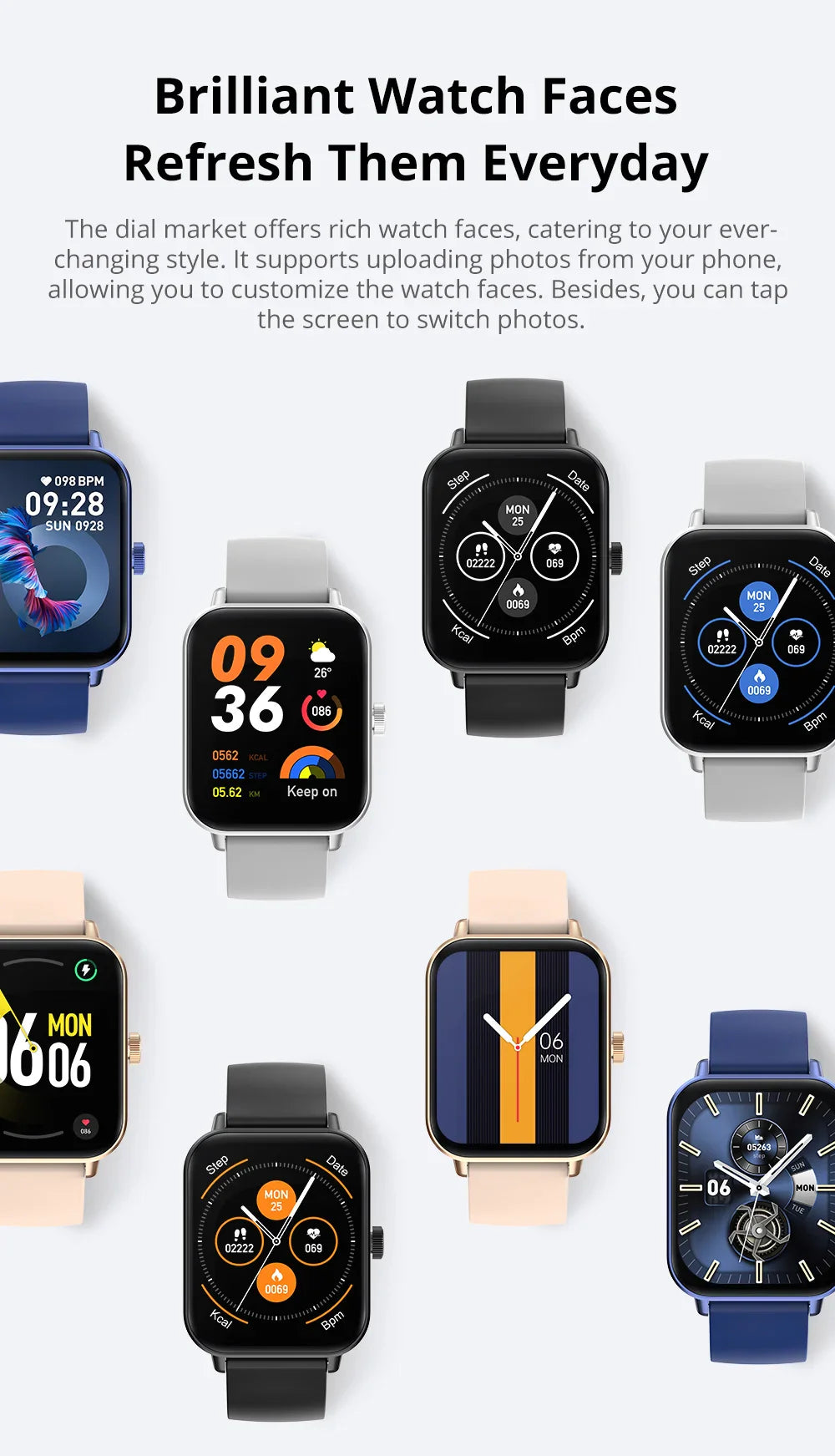 Unisex P71 Smartwatch with Voice Calling, Health Monitoring, IP68 Waterproof, Smart Notifications, and Voice Assistant