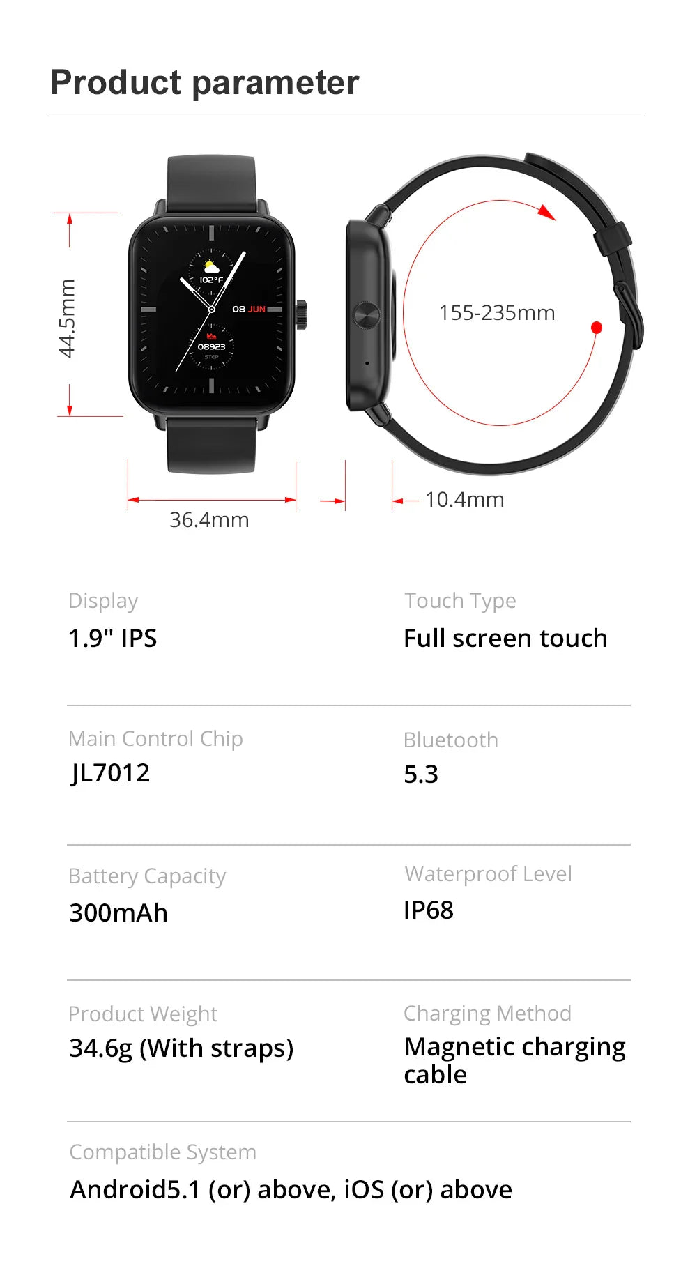 Unisex P71 Smartwatch with Voice Calling, Health Monitoring, IP68 Waterproof, Smart Notifications, and Voice Assistant