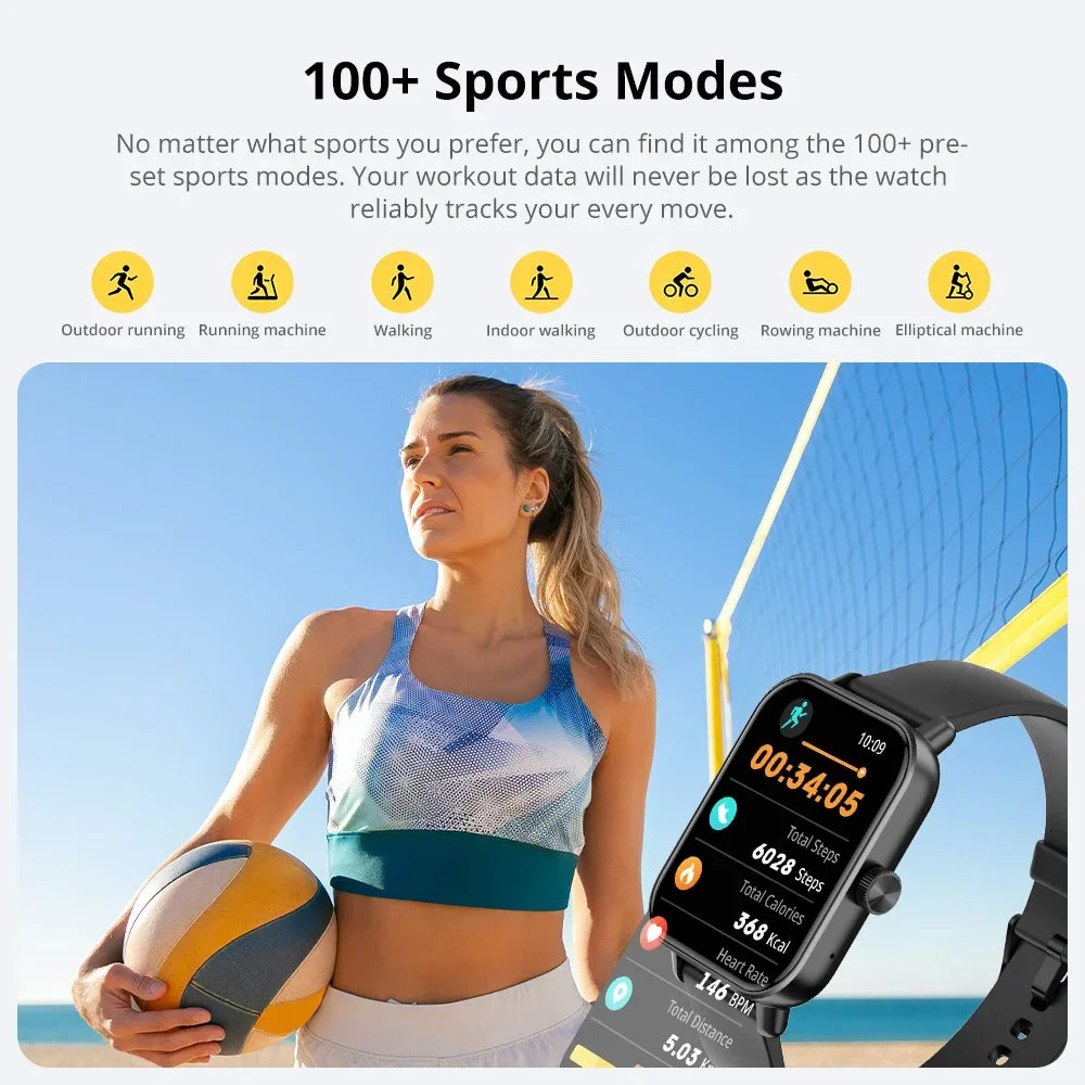 Unisex P71 Smartwatch with Voice Calling, Health Monitoring, IP68 Waterproof, Smart Notifications, and Voice Assistant