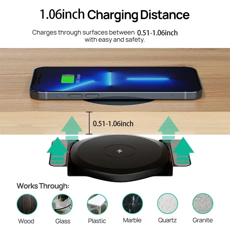 Deviceus StealthDesk Under-Table Wireless Charger