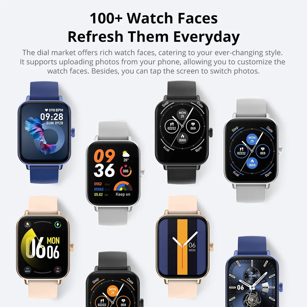 Unisex P71 Smartwatch with Voice Calling, Health Monitoring, IP68 Waterproof, Smart Notifications, and Voice Assistant
